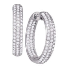 14kt White Gold Diamond Brilliance Hoop Earrings  Top View from Splendid Jewellery