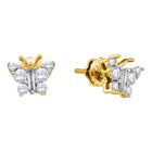 14kt Gold Diamond Butterfly Bug Earrings - Nature's Elegance  Top View from Splendid Jewellery