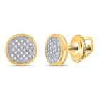 14kt Golden Circle of Brilliance Diamond Earrings  Top View from Splendid Jewellery