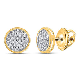14kt Golden Circle of Brilliance Diamond Earrings  Top View from Splendid Jewellery