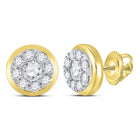 14kt Golden Brilliance Diamond Cluster Stud Earrings: A Captivating Touch of Luxury  Top View from Splendid Jewellery