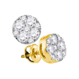 Radiant Blossom Diamond Cluster Earrings  Top View from Splendid Jewellery