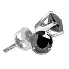 Splendid Jewellery Sterling Silver Unisex Black Diamond Solitaire Earrings  Top View from Splendid Jewellery