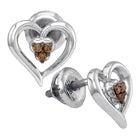 Captivating Heart-Shaped Brown Diamond Earrings: A Sparkling Symbol of Love  Top View from Splendid Jewellery