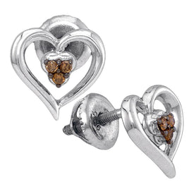 Captivating Heart-Shaped Brown Diamond Earrings: A Sparkling Symbol of Love  Top View from Splendid Jewellery