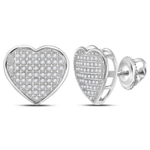 Load image into Gallery viewer, Radiant Love: Sterling Silver Diamond Heart Earrings  Top View from Splendid Jewellery