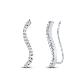 Splendid Jewellery Sterling Silver Diamond S-Shape Climber Earrings  Top View from Splendid Jewellery