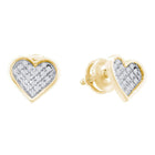 Yellow-tone Heart Cluster Diamond Earrings - A Dazzling Expression of Elegance and Style  Top View from Splendid Jewellery