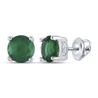 Splendid Jewellery Sterling Silver Lab-Created Emerald Solitaire Stud Earrings  Top View from Splendid Jewellery