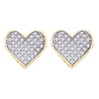 Radiant Love: Yellow-tone Sterling Silver Diamond Heart Cluster Earrings  Top View from Splendid Jewellery