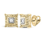 Radiant Glow Diamond Square Stud Earrings  Top View from Splendid Jewellery