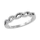 Elegant Brilliance: 10kt White Gold Diamond Woven Band Ring - Splendid Jewellery