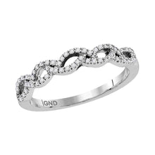 Load image into Gallery viewer, Elegant Brilliance: 10kt White Gold Diamond Woven Band Ring - Splendid Jewellery