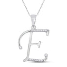 Elegant Diamond Initial Necklace in 10kt White Gold - Splendid Jewellery