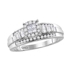 Enchanted Love | 10kt White Gold Princess Round Diamond Cluster Bridal Wedding Engagement Ring 1/2 Cttw | Splendid Jewellery - Splendid Jewellery