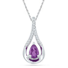 Enchanting Amethyst and Diamond Teardrop Pendant - Splendid Jewellery