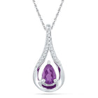 Enchanting Amethyst and Diamond Teardrop Pendant - Splendid Jewellery