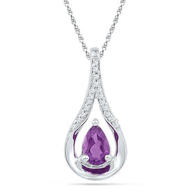 Enchanting Amethyst and Diamond Teardrop Pendant - Splendid Jewellery