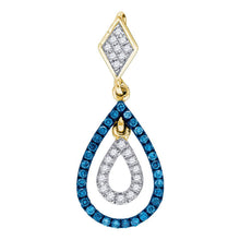 Load image into Gallery viewer, Enchanting Blue Diamond Teardrop Pendant - Splendid Jewellery
