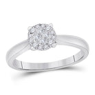 Enchanting Brilliance: 14kt White Gold Princess Diamond Cluster Bridal Wedding Engagement Ring 1/4 Cttw - Splendid Jewellery