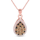 Enchanting Brown Diamond Teardrop Pendant in 10kt Rose Gold - Splendid Jewellery