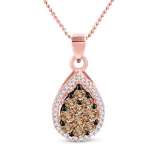 Load image into Gallery viewer, Enchanting Brown Diamond Teardrop Pendant in 10kt Rose Gold - Splendid Jewellery