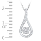 Enchanting Diamond Dance Pendant | 10kt White Gold Womens Round Diamond Moving Cluster Teardrop Pendant 1/6 Cttw | Splendid Jewellery - Splendid Jewellery