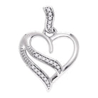 Enchanting Diamond Heart of Love Pendant | Sterling Silver Womens Round Diamond Heart Pendant 1/20 Cttw | Splendid Jewellery - Splendid Jewellery