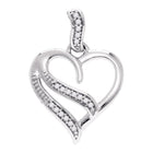 Enchanting Diamond Heart of Love Pendant | Sterling Silver Womens Round Diamond Heart Pendant 1/20 Cttw | Splendid Jewellery - Splendid Jewellery