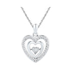 Enchanting Diamond Heartbeat Pendant | Sterling Silver Womens Round Diamond Heart Moving Twinkle Pendant 1/10 Cttw | Splendid Jewellery - Splendid Jewellery