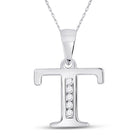 Enchanting Diamond Initial Pendant - Personalized Elegance in White Gold - Splendid Jewellery