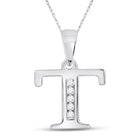 Enchanting Diamond Initial Pendant - Personalized Elegance in White Gold - Splendid Jewellery