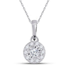 Enchanting Diamond Radiance Pendant | 10kt White Gold Womens Round Diamond Cluster Pendant 1/6 Cttw | Splendid Jewellery - Splendid Jewellery