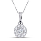 Enchanting Diamond Radiance Pendant | 10kt White Gold Womens Round Diamond Cluster Pendant 1/6 Cttw | Splendid Jewellery - Splendid Jewellery