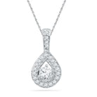 Enchanting Diamond Teardrop Pendant | 10kt White Gold Womens Round Diamond Pendant 1/3 Cttw | Splendid Jewellery - Splendid Jewellery