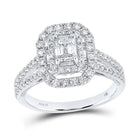 Enchanting Emerald Diamond Halo Bridal Wedding Ring - Splendid Jewellery