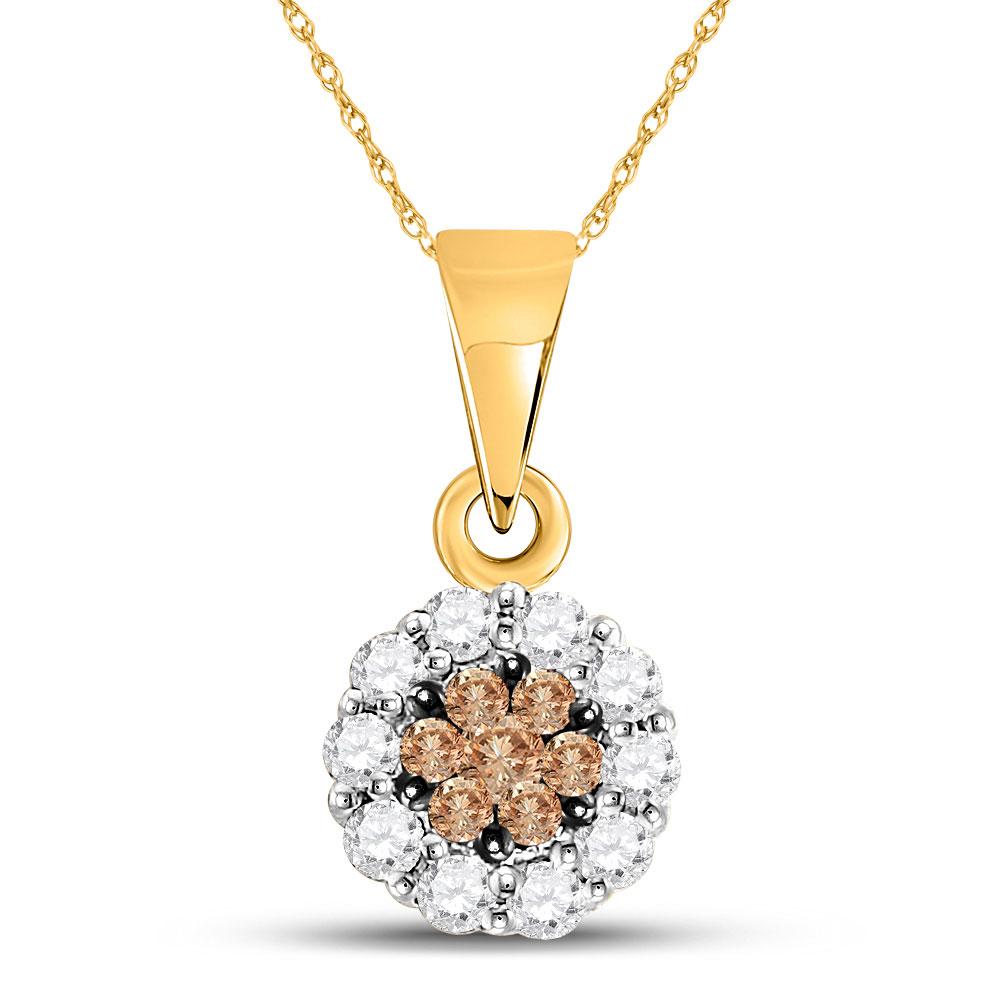 Enchanting Flower Cluster Diamond Pendant in 14k Yellow Gold - Splendid Jewellery