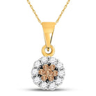 Enchanting Flower Cluster Diamond Pendant in 14k Yellow Gold - Splendid Jewellery