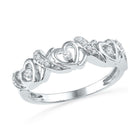 Enchanting Love Diamond Heart Ring | 10kt White Gold Womens Round Diamond Heart Band Ring 1/8 Cttw - Splendid Jewellery