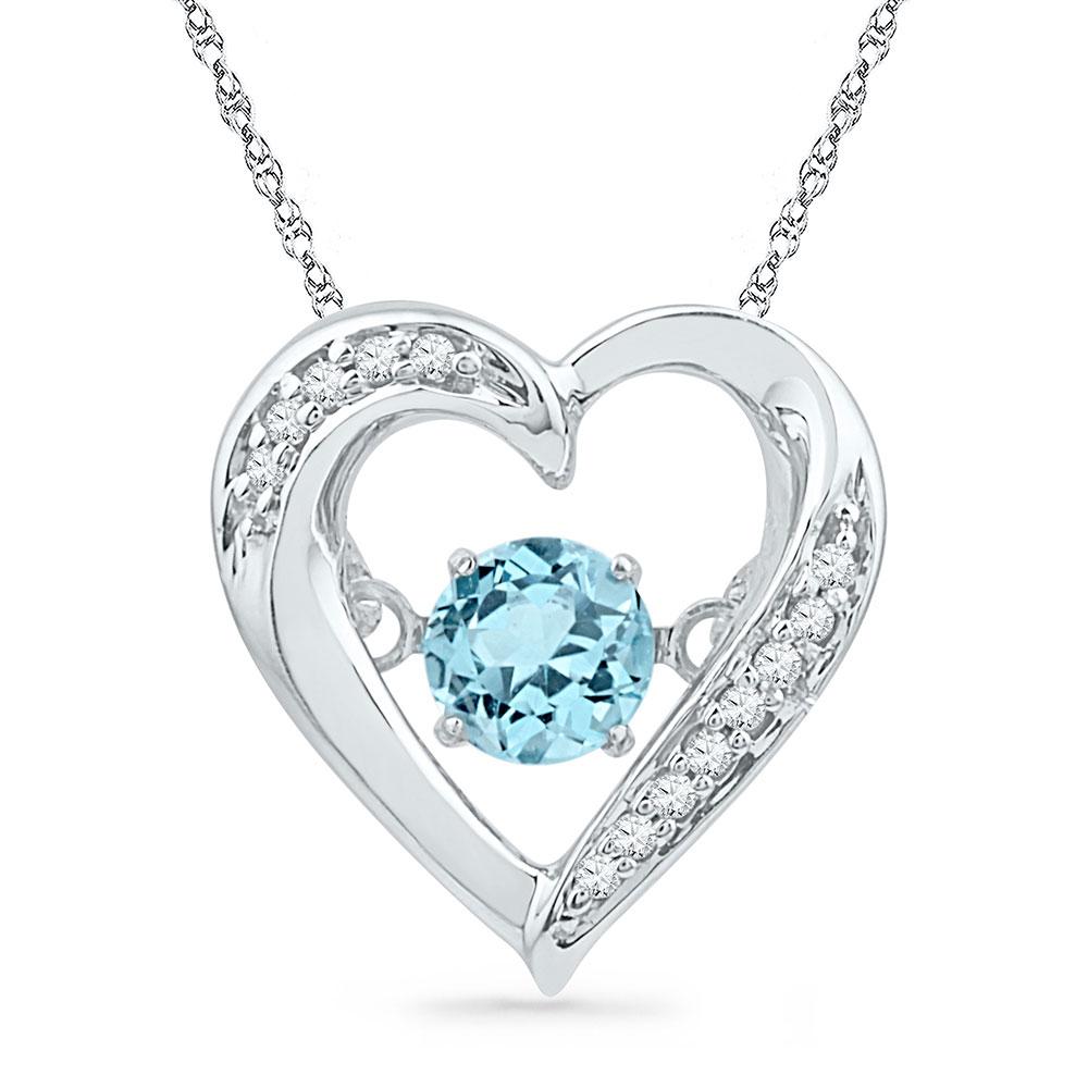Enchanting Love's Radiance Pendant | Sterling Silver Heart - Shaped Blue Topaz Pendant - Splendid Jewellery