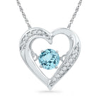 Enchanting Love's Radiance Pendant | Sterling Silver Heart - Shaped Blue Topaz Pendant - Splendid Jewellery