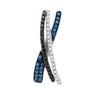 Enchanting Noir: Sterling Silver Womens Round Black Color Enhanced Diamond Fashion Pendant - Splendid Jewellery
