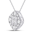 Enchanting Princess Diamond Cluster Pendant | 14kt White Gold 1/2 Cttw - Splendid Jewellery