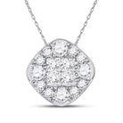 Enchanting Princess Diamond Cluster Pendant | 14kt White Gold 1/2 Cttw - Splendid Jewellery