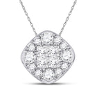Enchanting Princess Diamond Cluster Pendant | 14kt White Gold 1/2 Cttw - Splendid Jewellery
