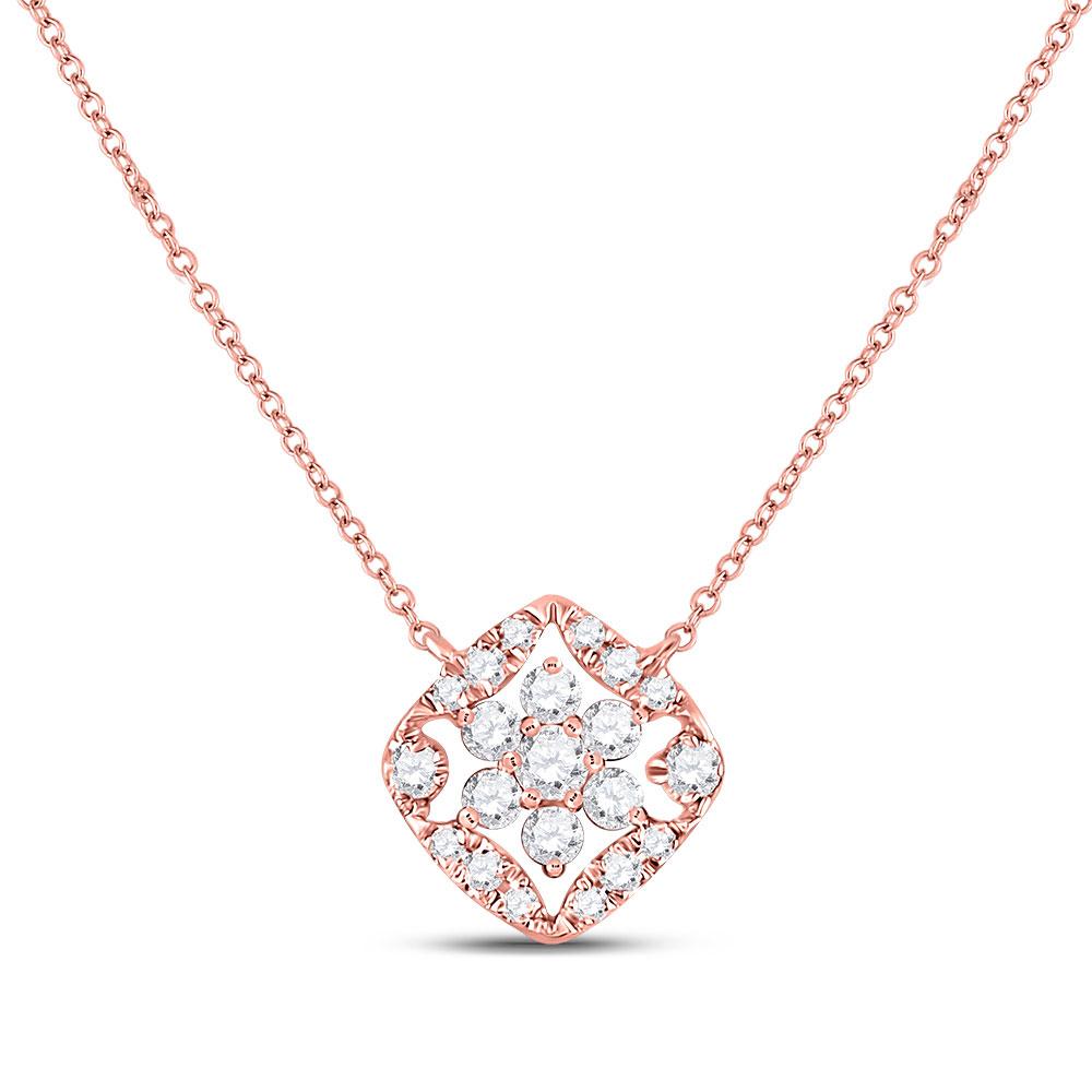 Enchanting Rose Gold Diamond Blossom Necklace - Splendid Jewellery