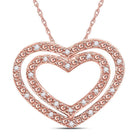 Enchanting Rose Gold Diamond Heart Pendant - A Symbol of Love and Romance - Splendid Jewellery