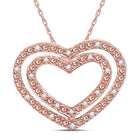 Enchanting Rose Gold Diamond Heart Pendant - A Symbol of Love and Romance - Splendid Jewellery