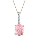 Enchanting Rose Gold Morganite Solitaire Pendant - Splendid Jewellery