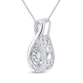 Enchanting Sparkle Teardrop Diamond Pendant | 10kt White Gold 1/20 Cttw | Splendid Jewellery - Splendid Jewellery